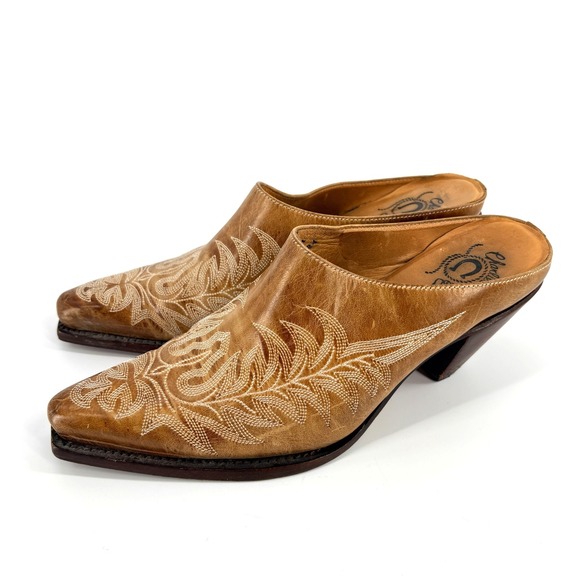 Charlie 1 Horse Shoes - Charlie 1 Horse Brown Leather Mules Distressed Handcrafted Brazil 7B Western